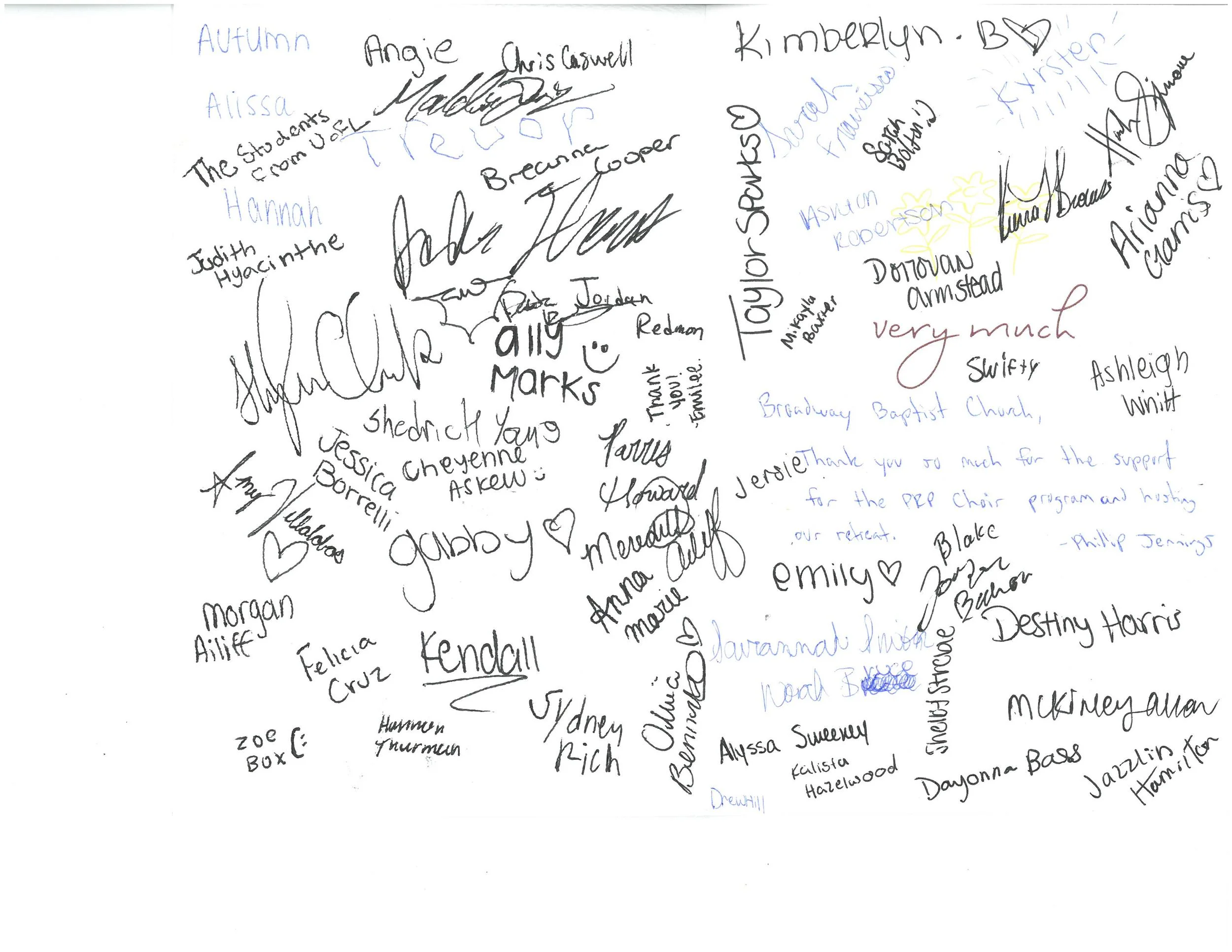 Thank You Note - Pleasure Ridge Park High School Choir