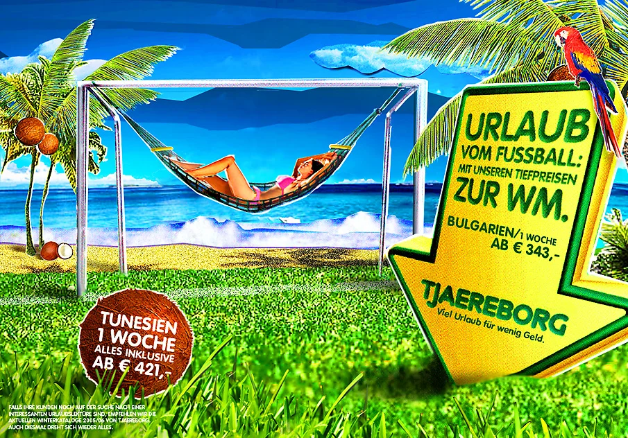 Collage illustrations for Tjaereborg, a German travel agency