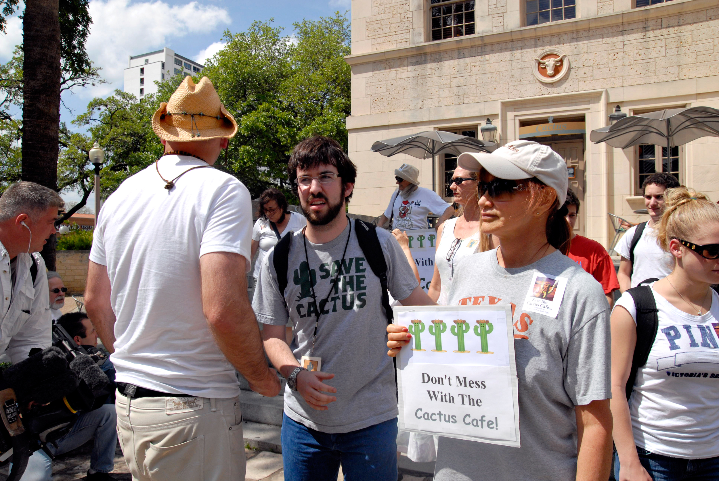 Zach Bidner (with beard) prepares to march, April 21, 2010. (3)