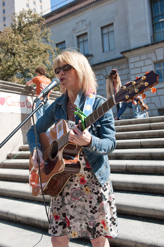 Sara Hickman, then the official “Texas State Musician,” entertaining Cactus advocates, February 26, 2010. (8)