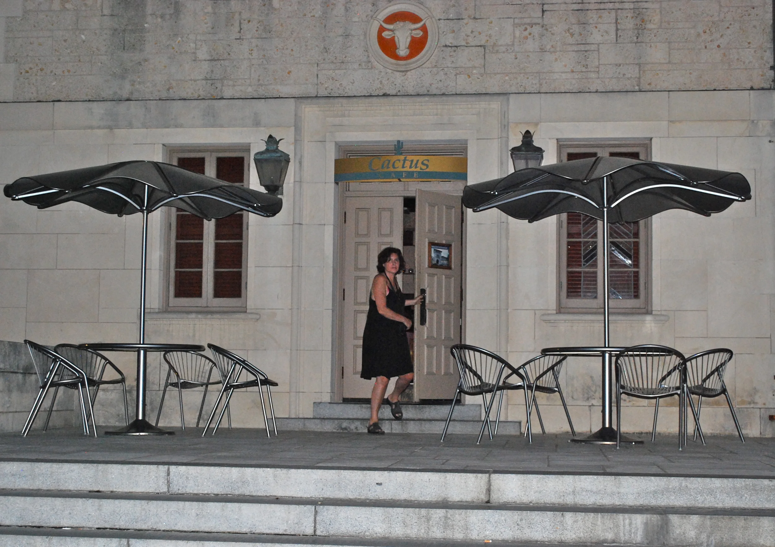 Bartender Susan Svedeman, at the Cactus’ exterior door. (16)