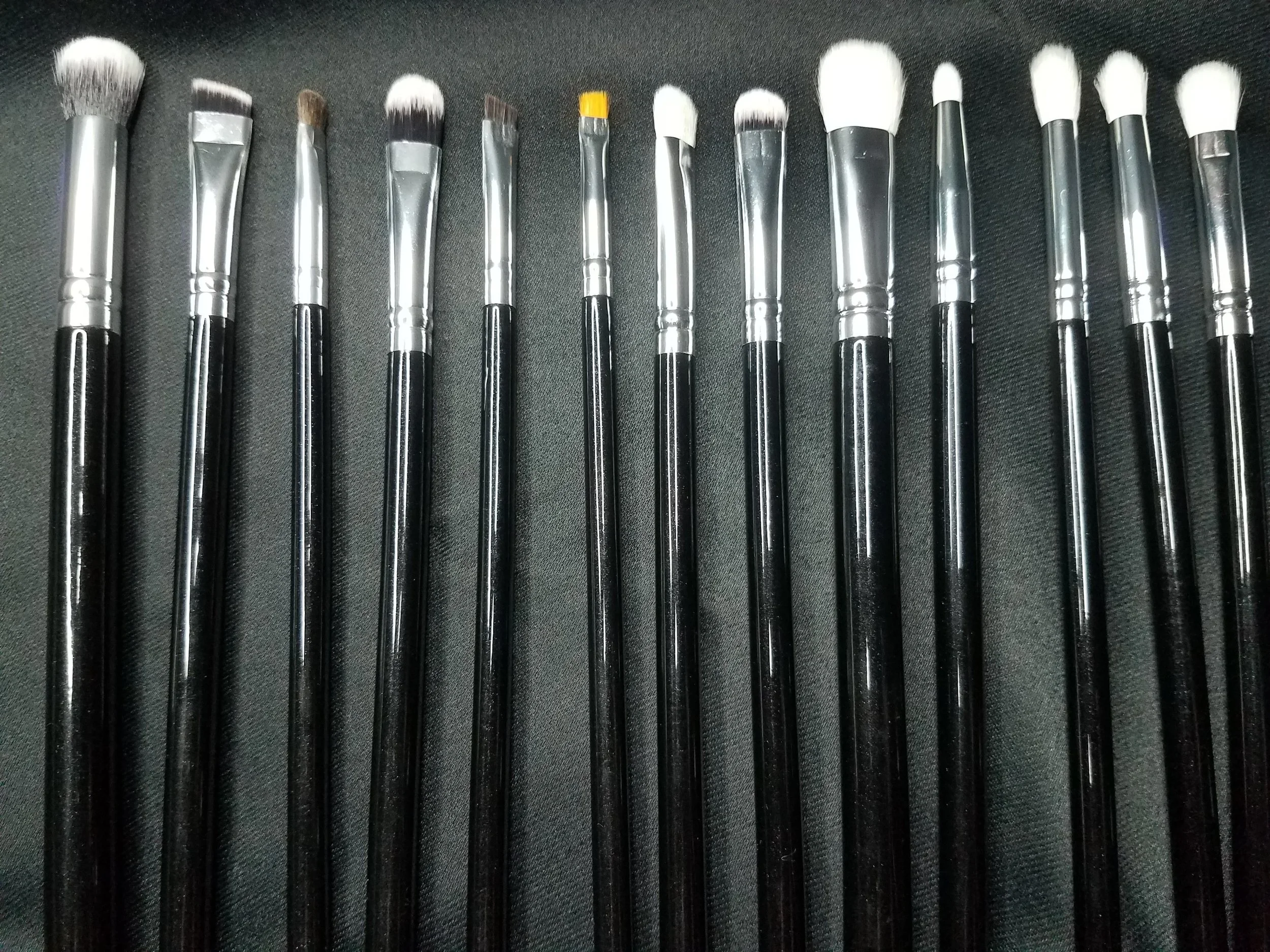 Clean, sanitized makeup brushes