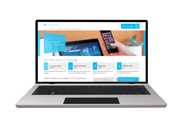 App Producer Home Screen