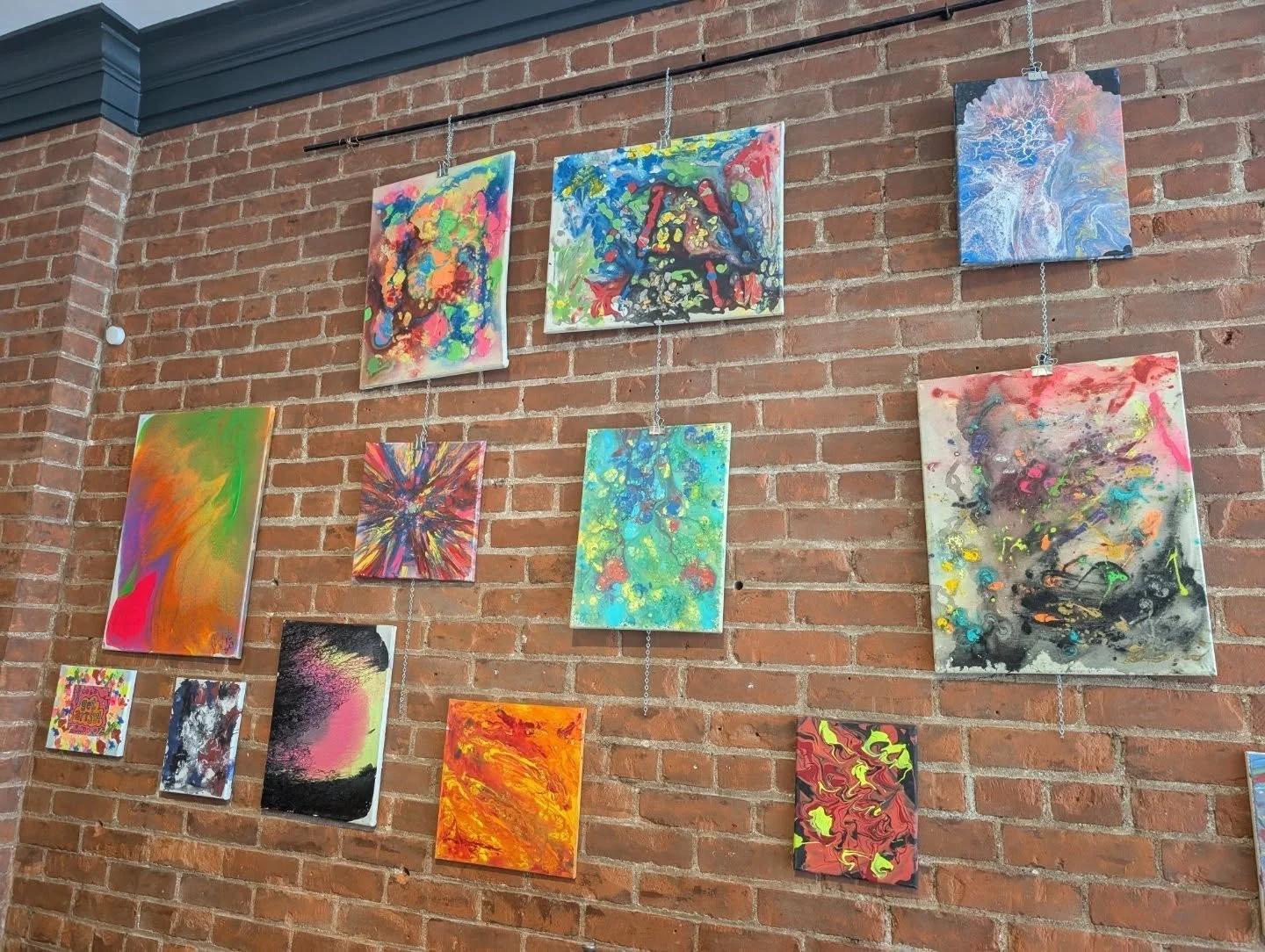 ✨ARTIST SPOTLIGHT✨ 
Welcome to the colourful world of @jamie_new_artist !!! For the next few weeks Jamie's vibrant work will be on display, so come on in and enjoy the psychedelic sights!!
(and might as well enjoy a tasty treat while you're at it t