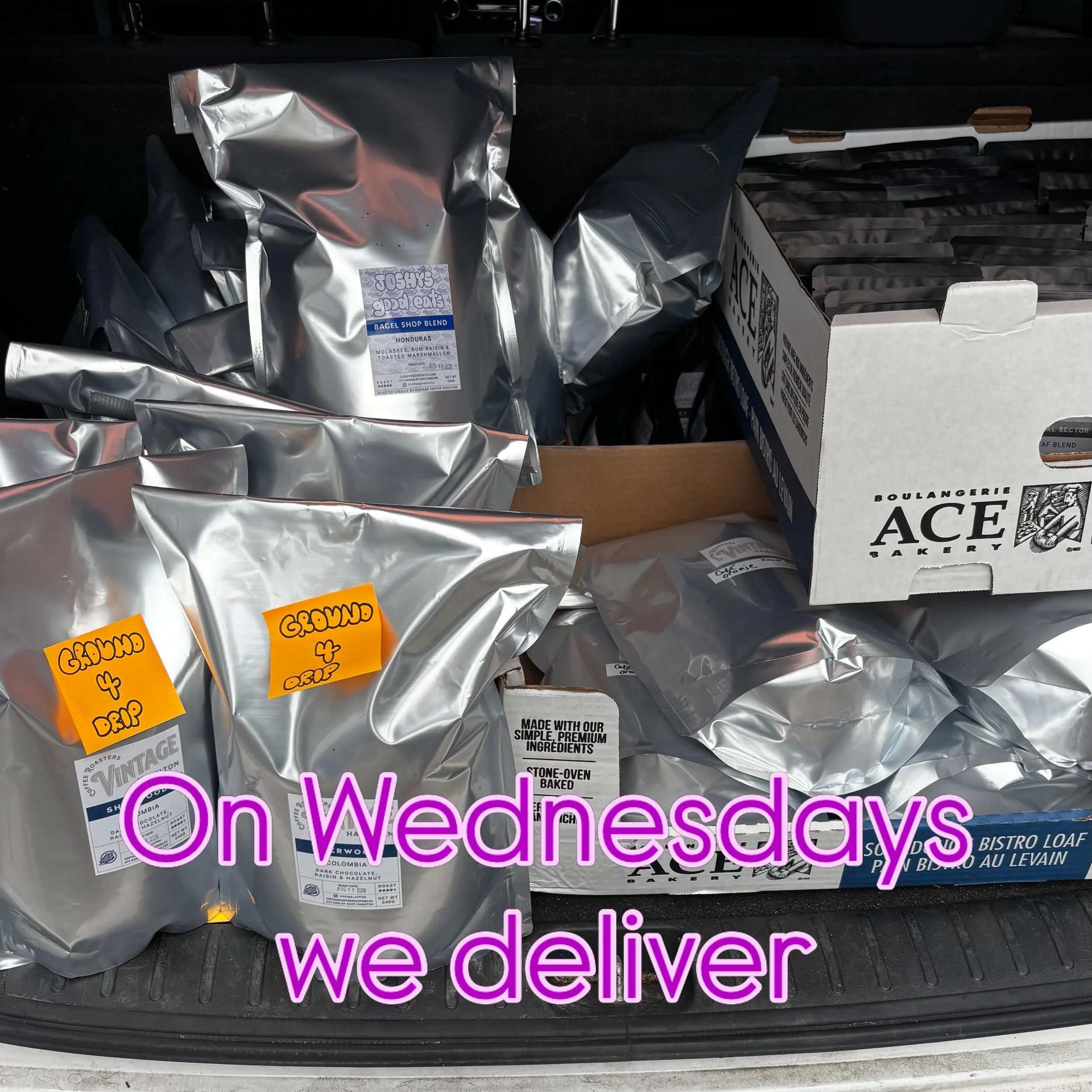 Our wholesale orders go out on Wednesdays - also another favourite day of the week because I get to bring caffeinated joy to people. 

If you would like coffee for your office, cafe or restaurant, let&rsquo;s chat! 

Today&rsquo;s deliveries went out
