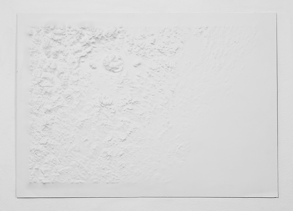   175 million , from the series  Blank Topographies,  2017   Preformed resin map, paint 20 X 32 inches 