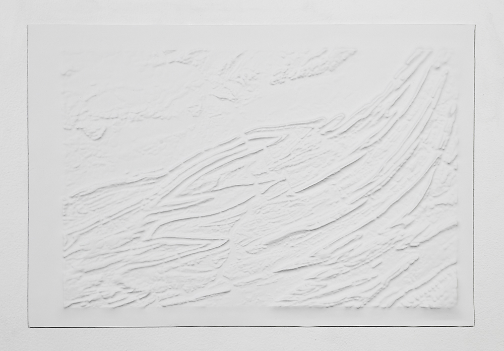   120 million , from the series  Blank Topographies,  2017   Preformed resin map, paint 20 x 32 inches    