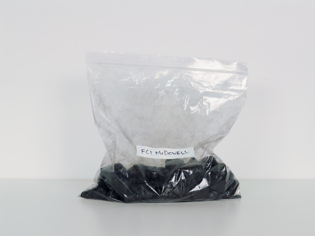 Coal sample from Federal Correctional Institution McDowell 1lb of coal collected from each post-mining redevelopment site that will be used to create a photographic image depicting each site