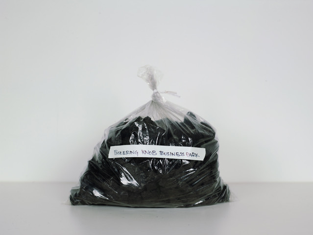 Coal sample from Pickering Knob Business Park 1lb of coal collected from each post-mining redevelopment site that will be used to create a photographic image depicting each site