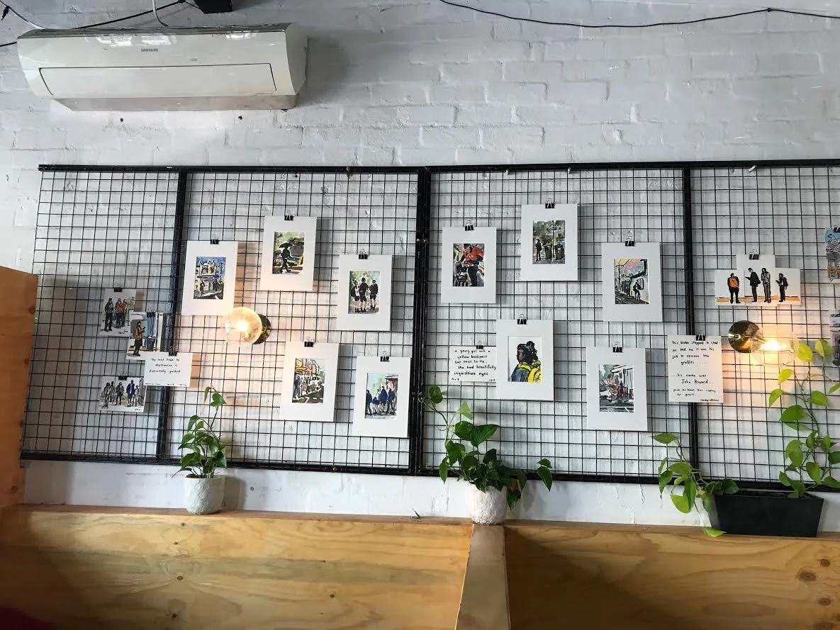 Installation of work at The Bar Royal