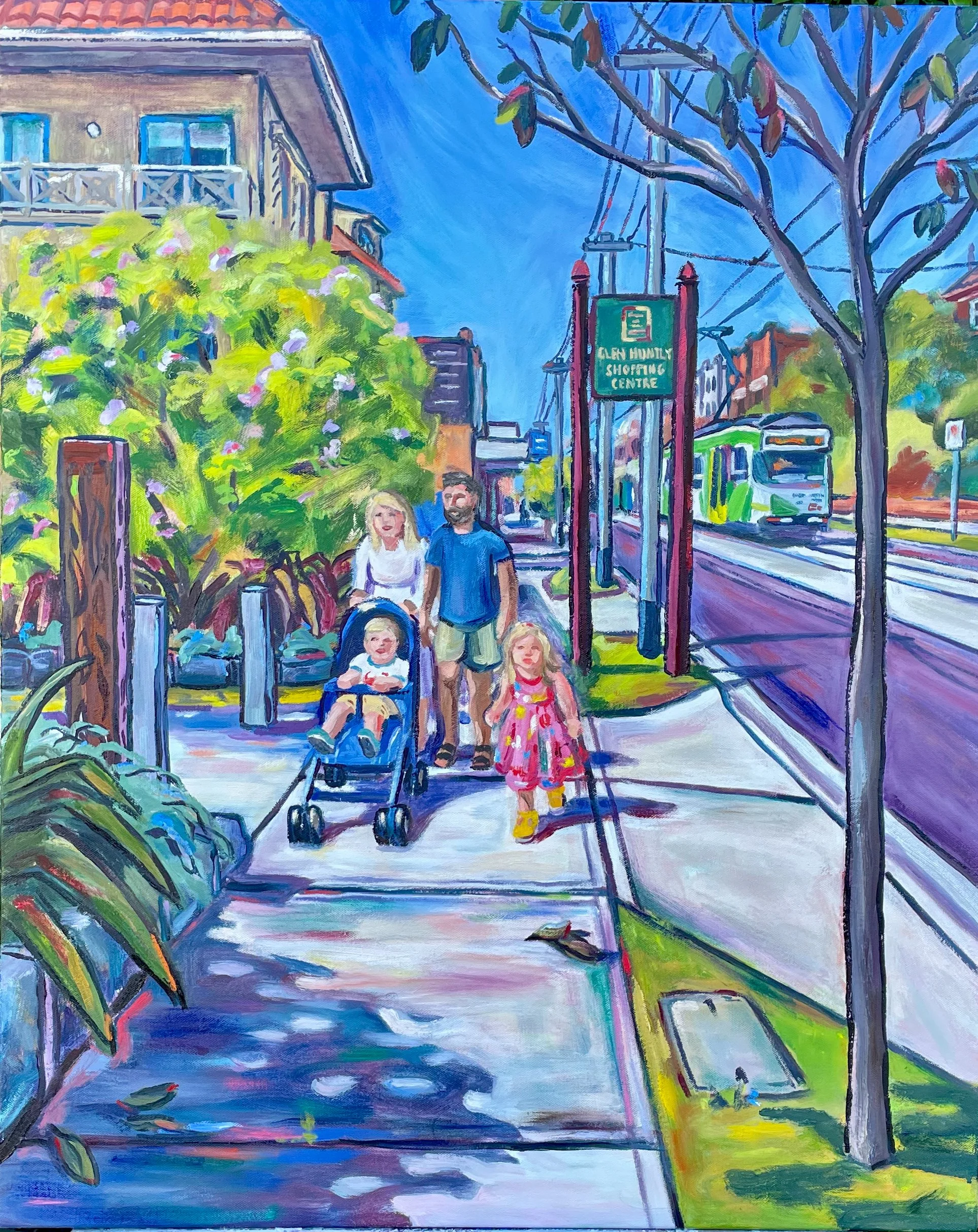 Street Scene with Local Family