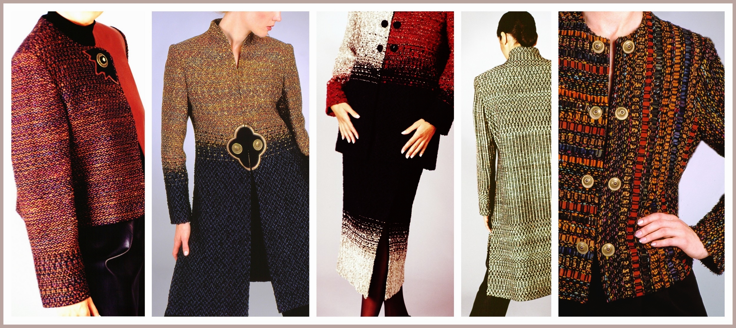 These Kathleen Weir-West signature pieces reflect her remarkable tailoring skills. They are portfolio pieces from past years.