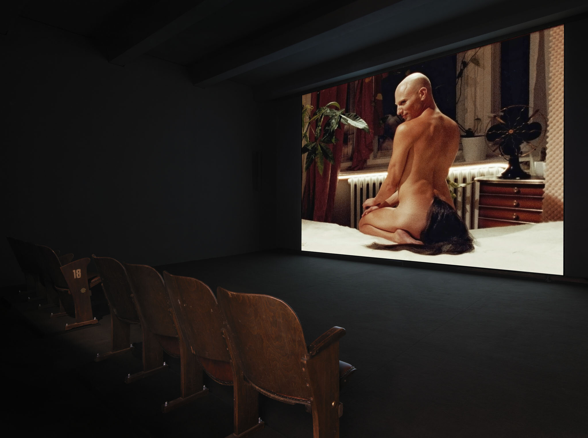   Ann Oren.   Passage , 2020, exhibition view, M1 VideoSpace, KINDL, photo: Jens Ziehe 