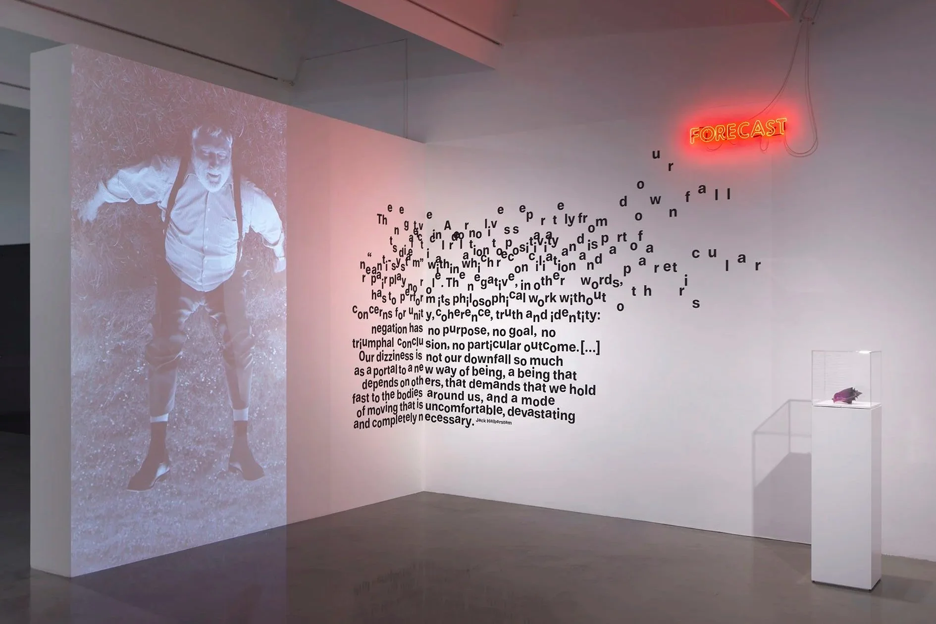   Iliggocene&nbsp;- The Age of Dizziness , 2026,&nbsp;exhibition view, Maschinenhaus M2, KINDL –&nbsp;Centre for Contemporary Art, [v. l. n. r.: Anderwald + Grond,&nbsp; Atlas Is , 2026; Ari Benjamin Meyers,&nbsp; Forecast , 2021, &nbsp;Ana Prvački,&