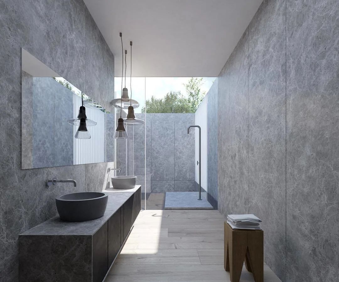 Bathroom in Ko House. (Courtesy of Pitsou Kedem Architects )