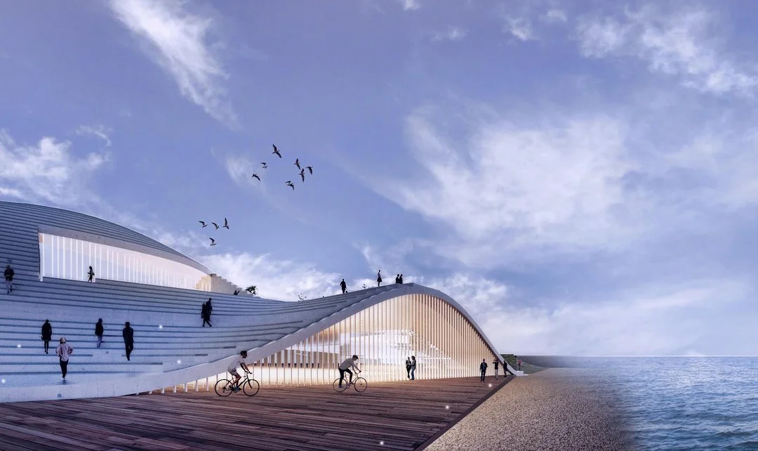 Proposal for commercial center on the beach of Herzliya. (Courtesy of Pitsou Kedem Architects )
