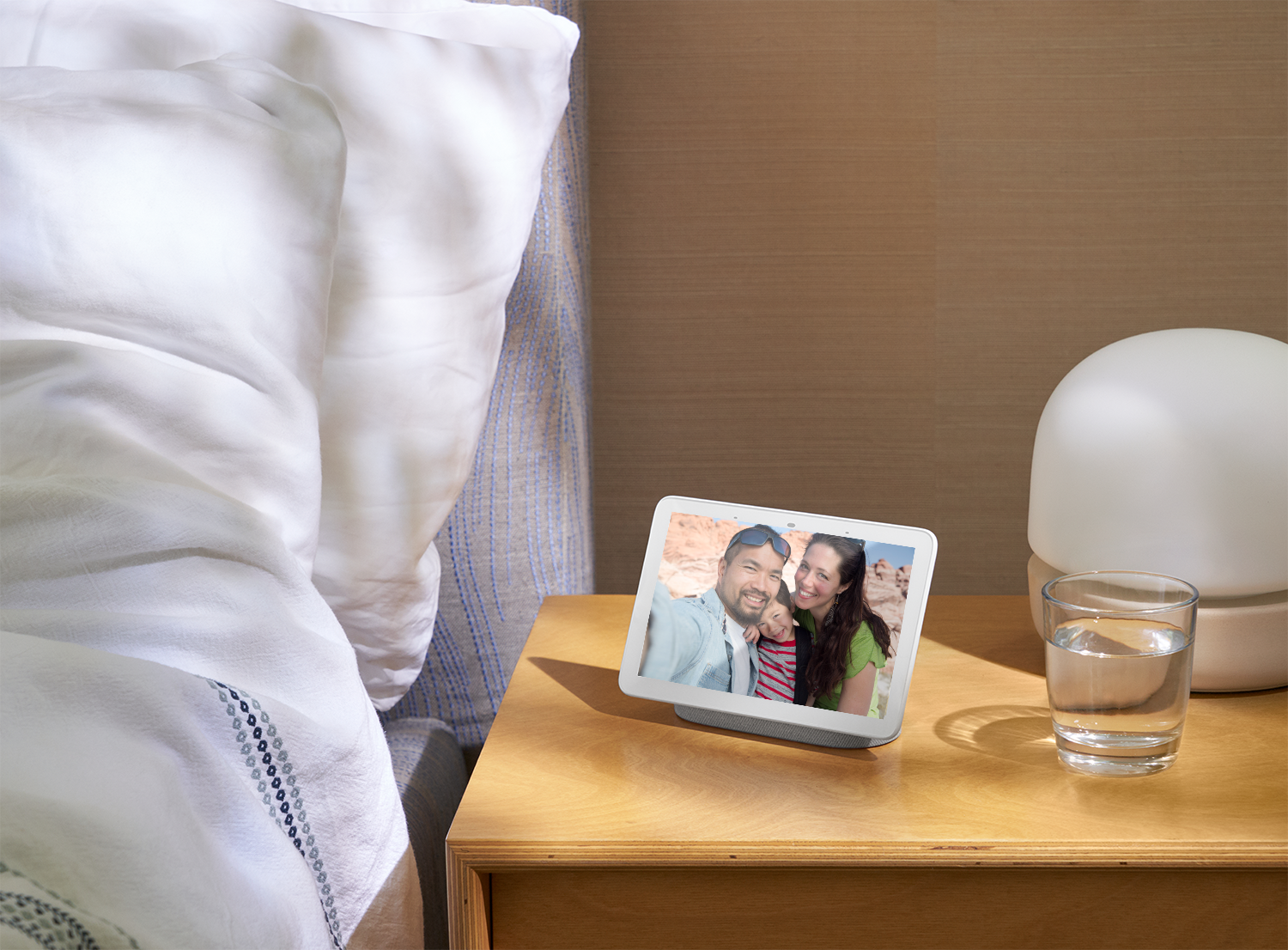 The Google Home Hub screen automatically dims to match environmental lighting conditions. (Courtesy of Google)