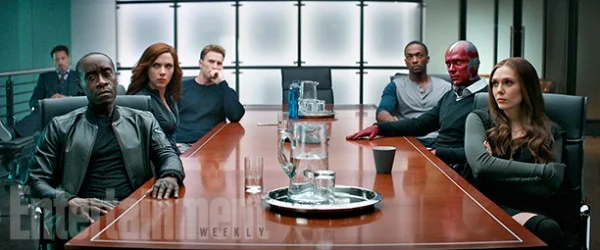Seriously, look at Vision. Take him seriously dressed like that. Why????