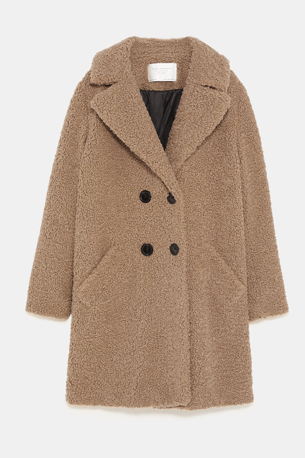 Textured Faux Shearling Coat, Zara, £89.99