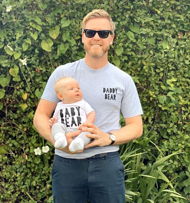 Happy first Father&rsquo;s Day @andy_pga_pro 💙 Just when I thought you couldn&rsquo;t get any better, we cloned a really tiny version of you!  Even better!  We love you so much! xxx #mybears #babybear #daddybear #firstfathersday