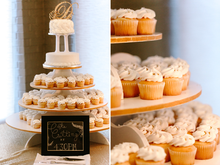 Cupcake Tower at Wedding Reception