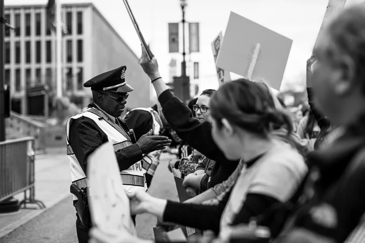 Protesters at the Donald Trump Presidential Rally in St. Louis, Missouri