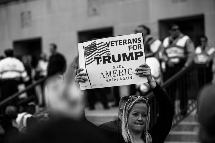Protesters at the Donald Trump Presidential Rally in St. Louis, Missouri