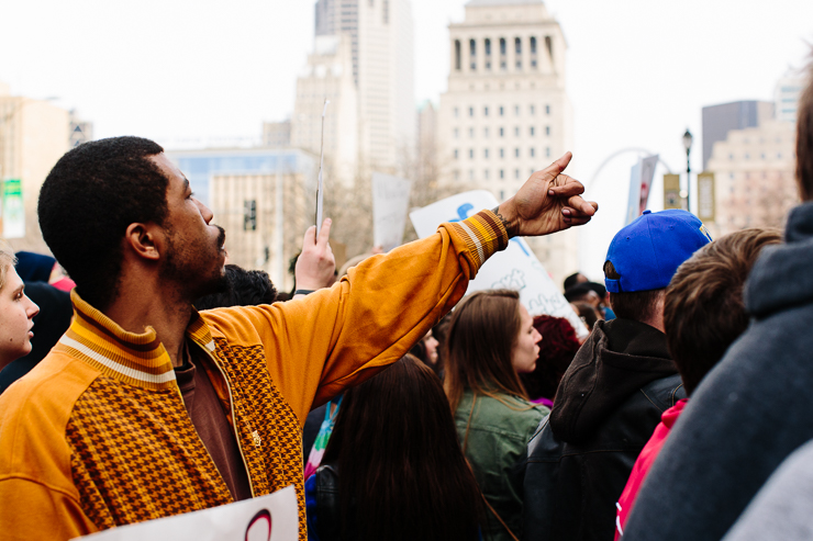 Protesters at the Donald Trump Presidential Rally in St. Louis, Missouri