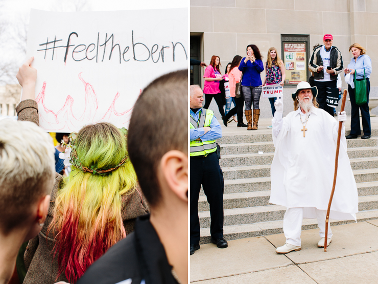 Protesters at the Donald Trump Presidential Rally in St. Louis, Missouri