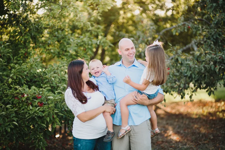 Family of four poses