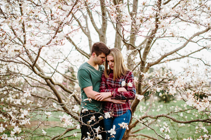 Engagement photography in Spring Flowers Peoria Illinois