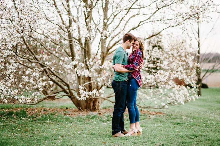 Engagement photography in Spring Flowers Peoria Illinois