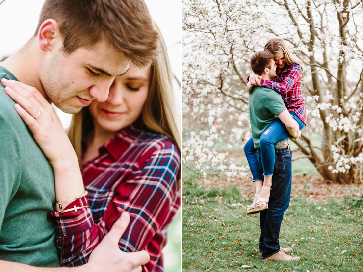 Engagement photography in Spring Flowers Peoria Illinois