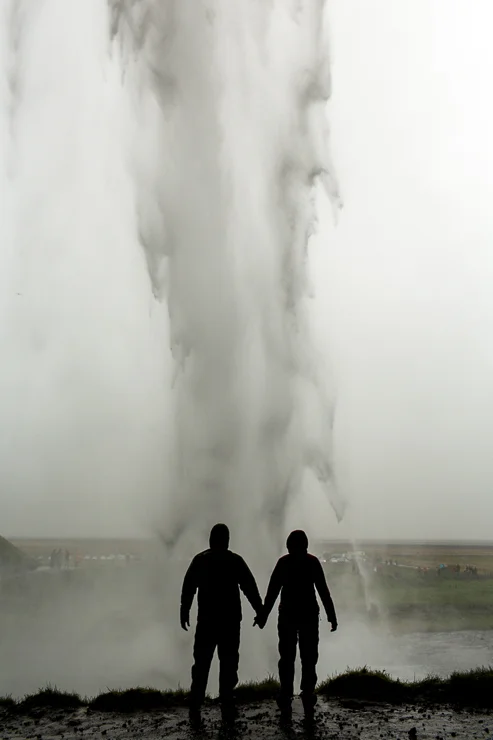 behind the waterfall Seljalandsfoss, Iceland