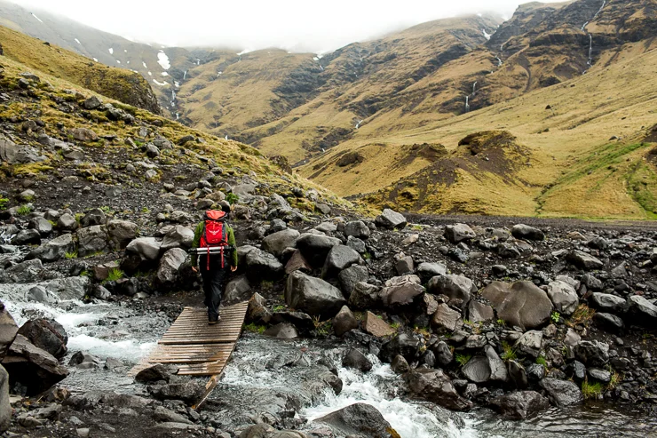 hiking to Seljavallalaug 1923 geothermal pool, Iceland