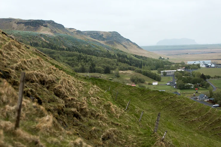 View of the land at the top of Skogafoss