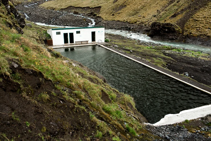 photography of Seljavallalaug 1923 geothermal pool, Iceland