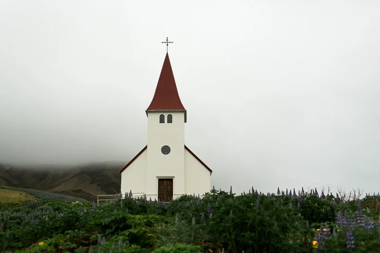 Church on a hill in Vik, Iceland