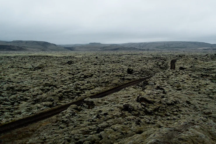 Volcanic aftermath with moss in southern Iceland