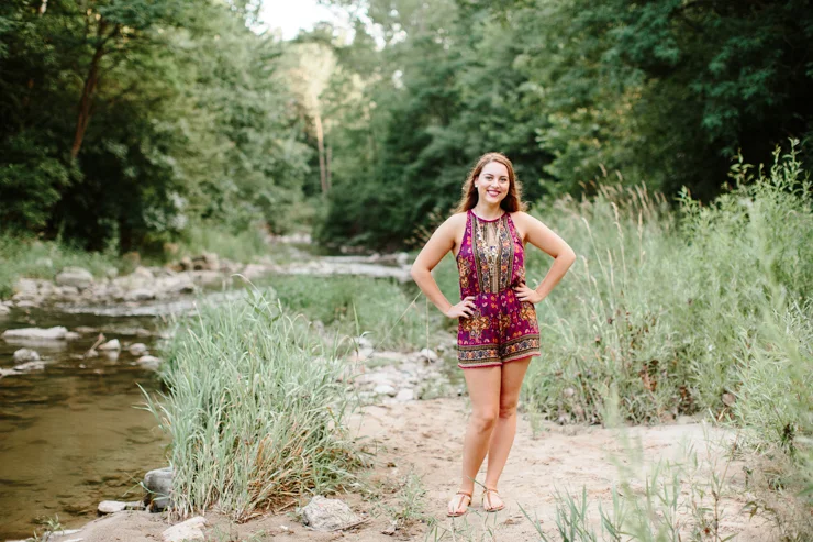 Midwest Senior Girl Photography Session in a creek