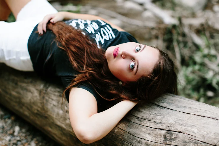 Midwest Summer Senior Girl Photography Session in a creek
