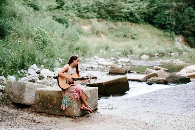 Midwest Summer Senior Girl Photography Session in a creek
