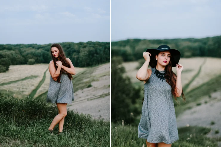 Senior Girl Photography session on a mountain hillside