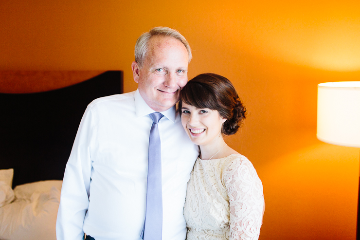 Bride with her father on her wedding day