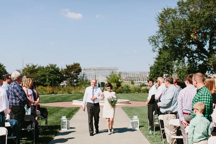 Bride walking down the aisle with her father