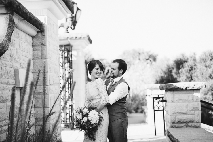 Bride and Groom Portraits outdoor garden Kansas City