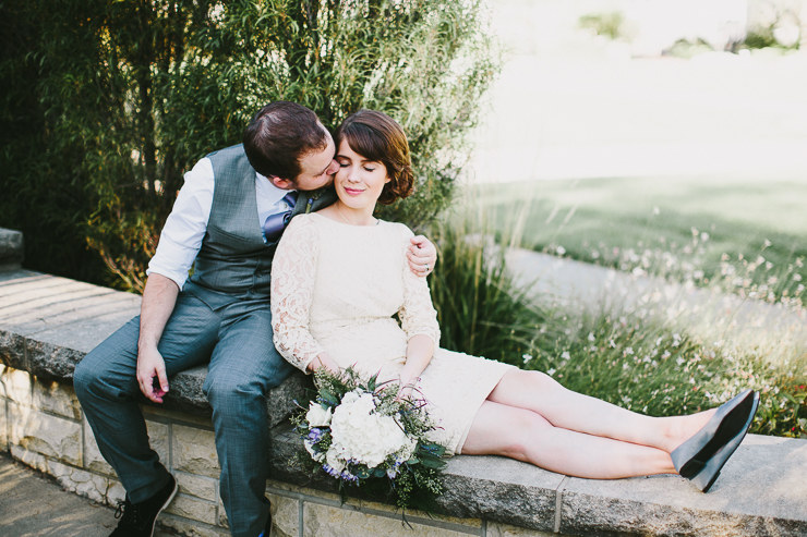 Bride and Groom Portraits outdoor garden Kansas City