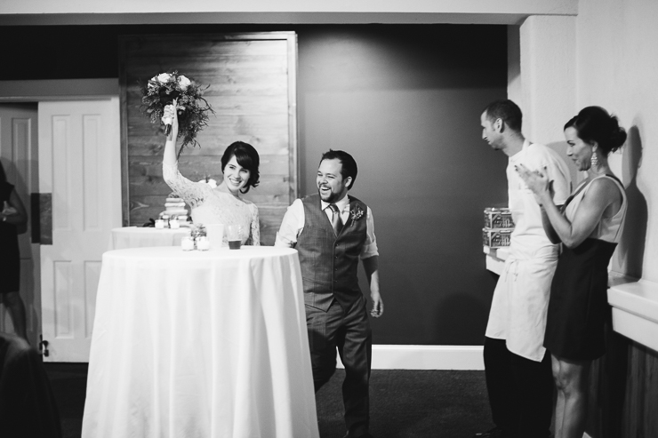 Bride and Groom Entering their Wedding Reception