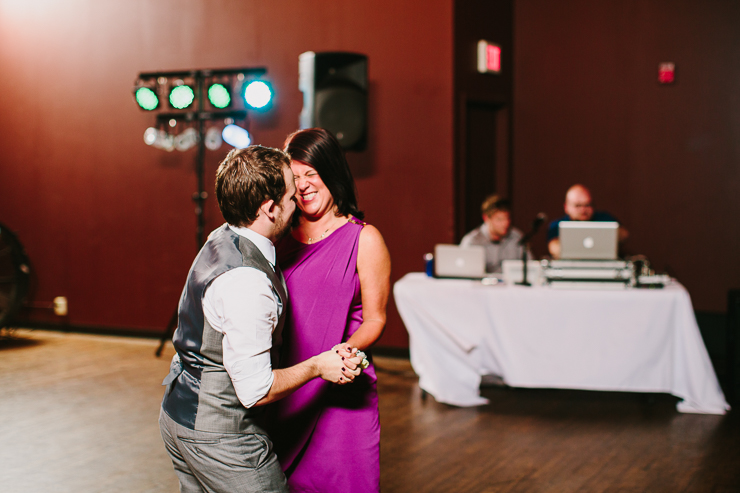 Mother son dance at wedding reception in Kansas City