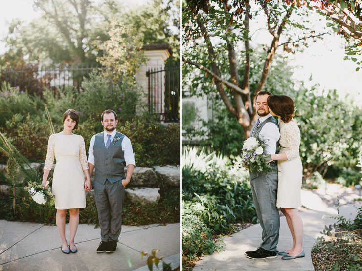 Bride and Groom Portraits outdoor garden Kansas City